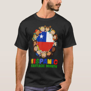 Camiseta Patrimônio Hispânico Mês Chile Crianças Meninas