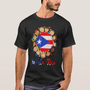 Camiseta Patrimônio Hispânico Mês Crianças Porto Rico