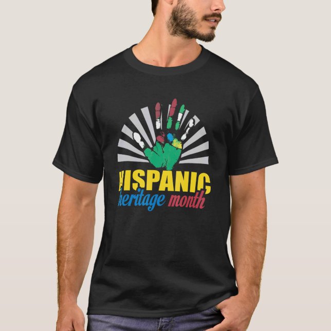 Camiseta Patrimônio hispânico Mês de potência latino Mão de (Frente)