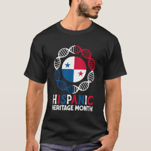 Camiseta Patrimônio Hispânico Mês Dna Panamá Herito Patriót