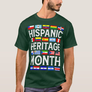 Camiseta Patrimônio Hispânico Mês dos Países Latinos Nacion