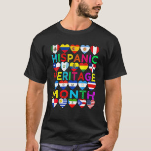 Camiseta Patrimônio Hispânico Mês dos Países Latinos Nacion