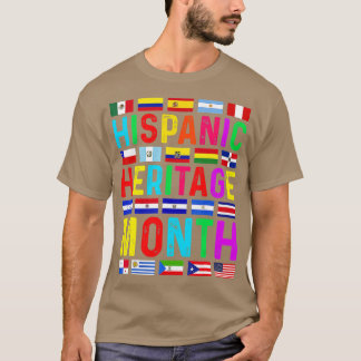 Camiseta Patrimônio Hispânico Mês dos Países Latinos Nacion