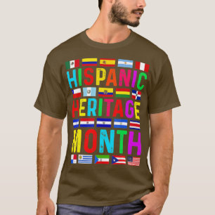 Camiseta Patrimônio Hispânico Mês dos Países Latinos Nacion