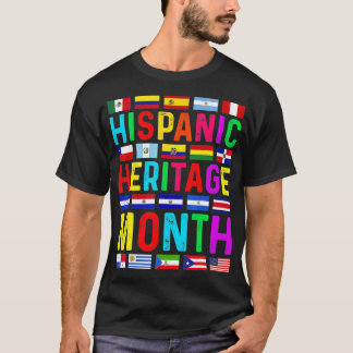 Camiseta Patrimônio Hispânico Mês dos Países Latinos Nacion