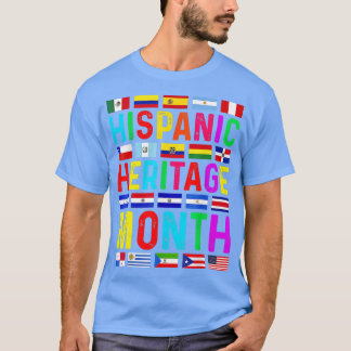 Camiseta Patrimônio Hispânico Mês dos Países Latinos Nacion