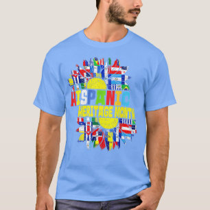 Camiseta Patrimônio Hispânico Mês Girassol Todos Contagem d