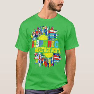 Camiseta Patrimônio Hispânico Mês Girassol Todos Contagem d