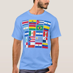 Camiseta Patrimônio hispânico Mês latino Bandeira todos os