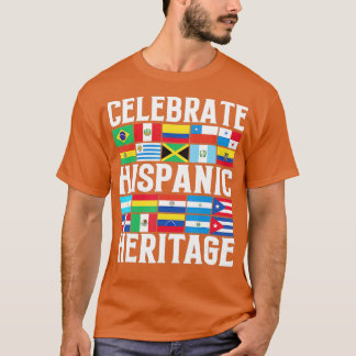 Camiseta Patrimônio hispânico Mês latino Bandeira todos os 