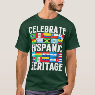 Camiseta Patrimônio hispânico Mês latino Bandeira todos os 