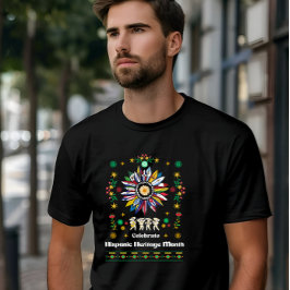 Camiseta Patrimônio Hispânico Mês Latino Flagres girassol D