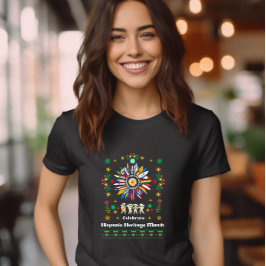 Camiseta Patrimônio Hispânico Mês Latino Flagres girassol D