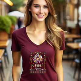 Camiseta Patrimônio Hispânico Mês Latino Flagres girassol D