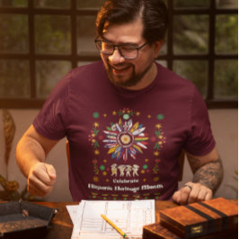 Camiseta Patrimônio Hispânico Mês Latino Flagres girassol D