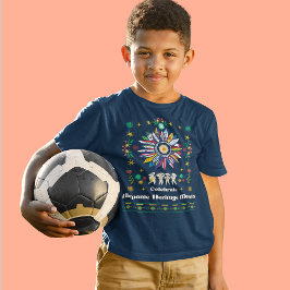 Camiseta Patrimônio Hispânico Mês Latino Flagres girassol D