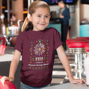 Camiseta Patrimônio Hispânico Mês Latino Flagres girassol D