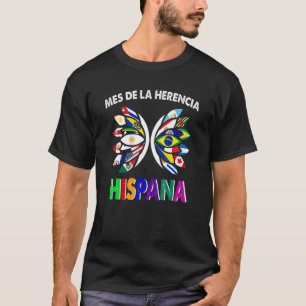 Camiseta Patrimônio Hispânico Mês Latino Todos os Países Ba
