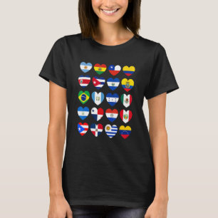 Camiseta Patrimônio Hispânico Mês Latino Todos os Países Co