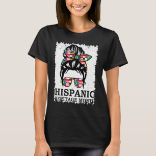 Camiseta Patrimônio Hispânico Mês Mensagem Bun