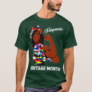 Camiseta Patrimônio Hispânico Mês Mulher Latino Países Fla