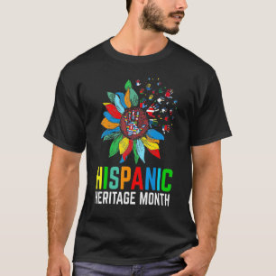 Camiseta Patrimônio Hispânico Mês Mulher Latino Países Fla