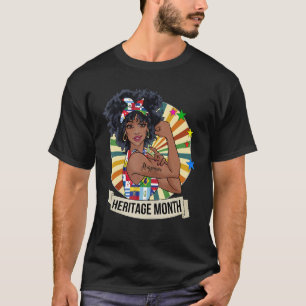 Camiseta Patrimônio Hispânico Mês Orgulhoso das Meninas Neg