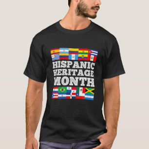 Camiseta Patrimônio Hispânico Mês Países da América Latina