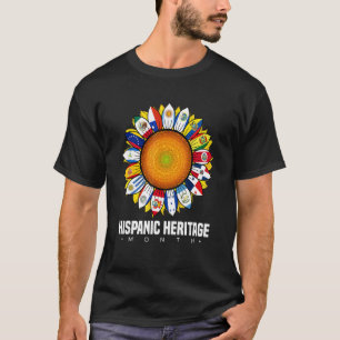 Camiseta Patrimônio Hispânico Mês Países Espanhóis Bandeira