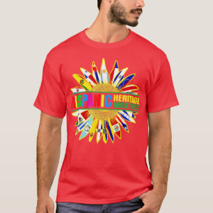 Camiseta Patrimônio Hispânico Mês Países latinos Bandeiras