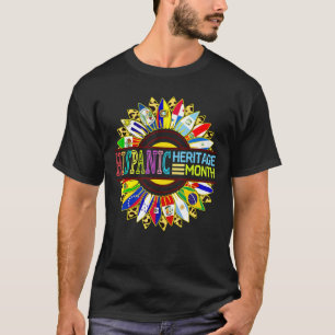 Camiseta Patrimônio Hispânico Mês Países latinos Bandeiras