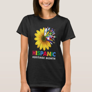 Camiseta Patrimônio Hispânico Mês Países Latinos Bandeiras 