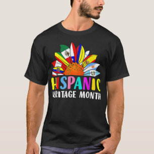 Camiseta Patrimônio Hispânico Mês Países latinos Bandeiras