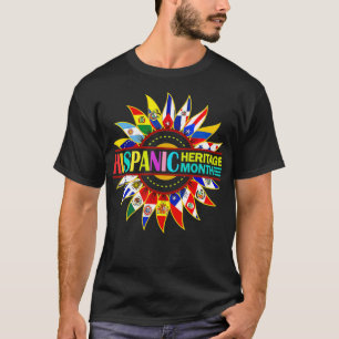 Camiseta Patrimônio Hispânico Mês Países latinos Bandeiras