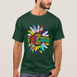 Camiseta Patrimônio Hispânico Mês Países latinos Bandeiras