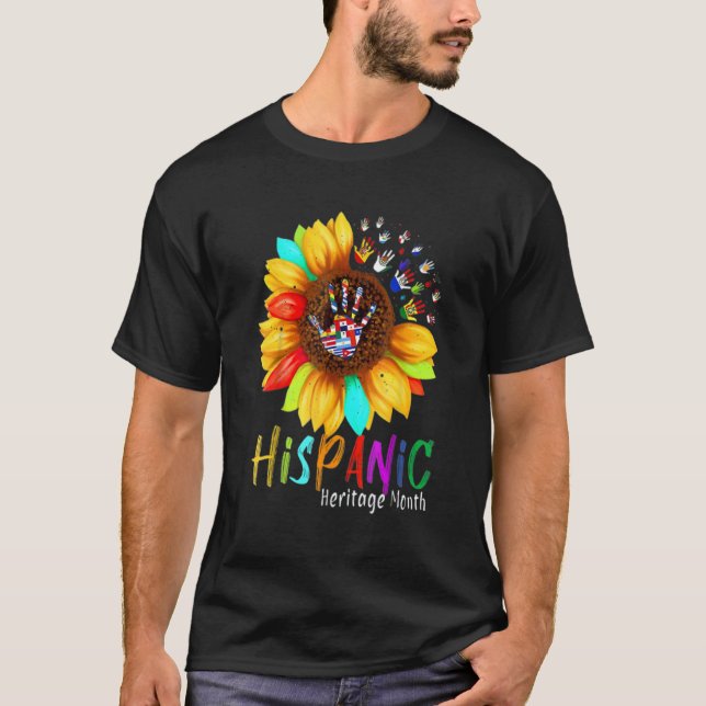 Camiseta Patrimônio Hispânico Mês Países latinos Bandeiras  (Frente)