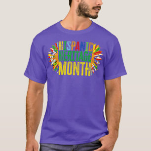 Camiseta Patrimônio Hispânico Mês Países latinos Bandeiras