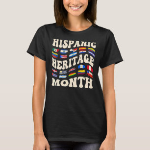 Camiseta Patrimônio Hispânico Mês Países latinos Groovy F
