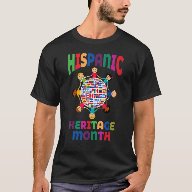 Camiseta Patrimônio Hispânico Mês para Crianças Todos os Pa (Frente)