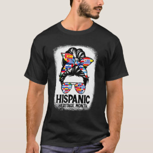 Camiseta Patrimônio Hispânico Mês Sinalizadores Mensagem Bu