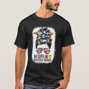 Camiseta Patrimônio Hispânico Mês Sinalizadores Mensagem Bu