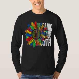 Camiseta Patrimônio Hispânico Mês Tie Dye Sunflower Latino 