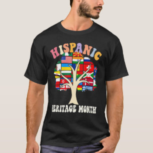Camiseta Patrimônio Hispânico Mês Todos os Países Mãos Cora