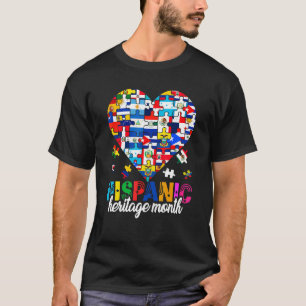 Camiseta Patrimônio Hispânico Mês Todos os Países Sinalizam