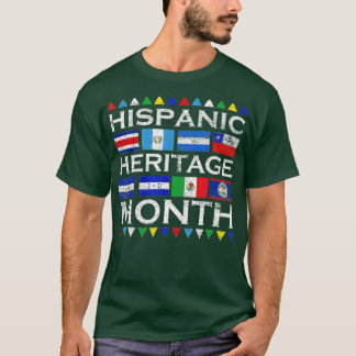 Camiseta Patrimônio Hispânico Mês Vintage Países de Latino