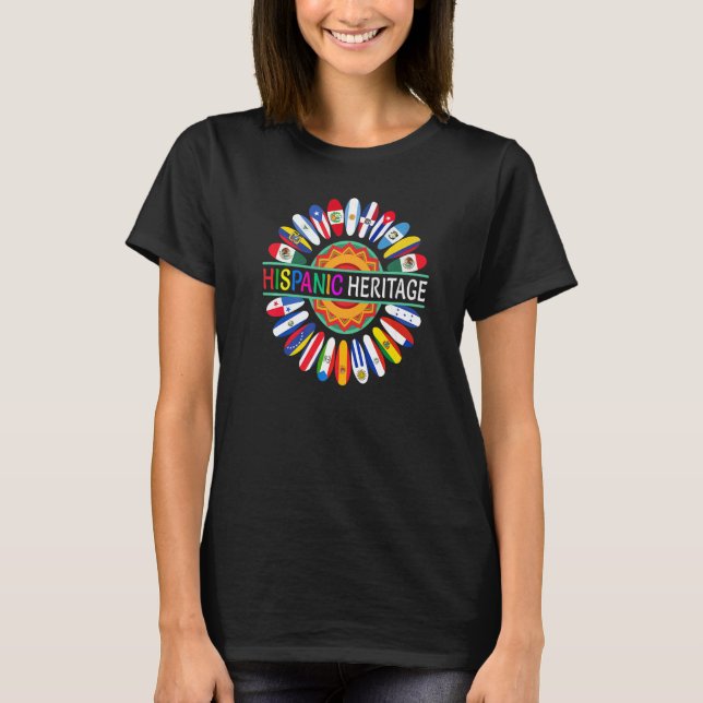 Camiseta Patrimônio Hispânico Nacional Mês Latino de Girass (Frente)