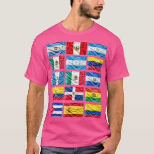 Camiseta Patrimônio Hispânico Orgulhoso Mês Todos os Países