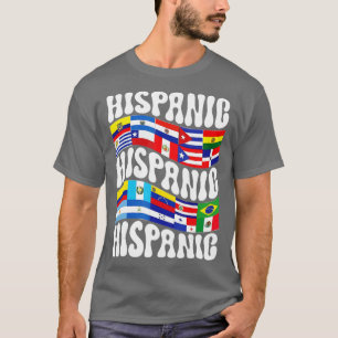 Camiseta Patrimônio Hispânico Retroativo Mês Latino Bandeir