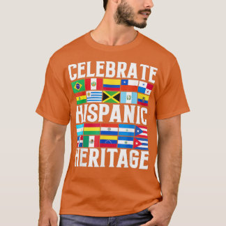 Camiseta Patrimônio Hispânico Retroativo Mês Latino Bandeir
