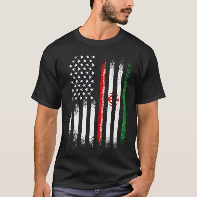Camiseta Patrimônio Iraniano Americano Mês Patriota Iranian (Frente)
